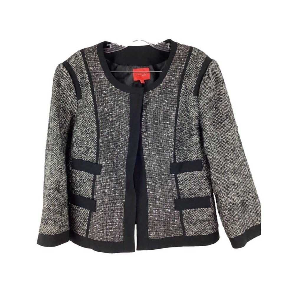 Narciso Rodriguez for Design Nation Blazer Women’s Black Tweed Work Casual Sz M